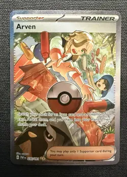 Arven TCG 235/091 Special Illustration Rare Holo Card Pokemon TCG Paldean Fates - Image 1