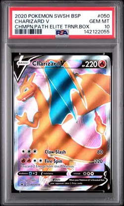 PSA 10 CHARIZARD V SWSH050 FULL ART BLACK STAR PROMO CHAMPIONS PATH POKEMON 🔥 - Image 1