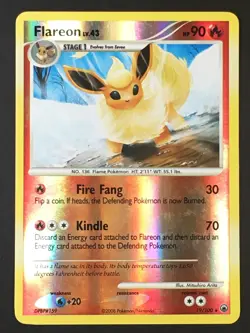 Pokemon TCG Flareon 19/100 Reverse Holo Rare Majestic Dawn LP - Image 1