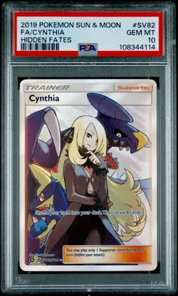 2019 Pokemon Sun & Moon Hidden Fates Cynthia #SV82/SV94 PSA 10 - Image 1