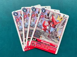 Shoutmon BT10-008 Playset Xros Encounter Digimon Card Game x4 - Image 1