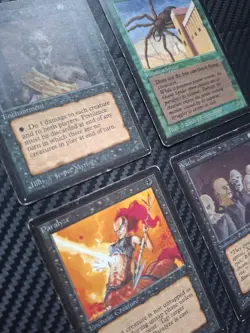 MTG Beta Card Lot. Pestilence, Paralyze, Giant Spider & Scathe Zombies. Vintage - Image 1