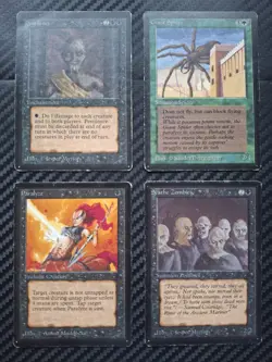 MTG Beta Card Lot. Pestilence, Paralyze, Giant Spider & Scathe Zombies. Vintage - Image 2