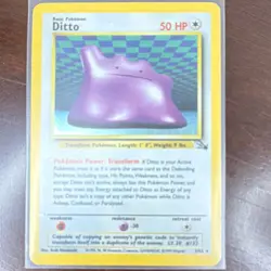 Ditto Holo Rare 3/62 Fossil Set 1999 WotC Vintage Pokemon Card NM - Image 1