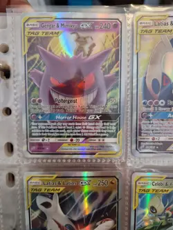 Pokemon TAG TEAM GX Card Bundle (5) - Gengar Latias Celebi - PRXY Fan Display - Image 2