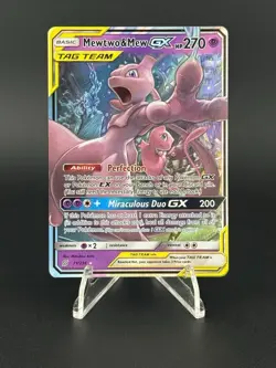 Pokemon TCG Mewtwo & Mew GX 71/236 Sm-Unified Minds Tag Team Holo Ultra Rare - Image 1