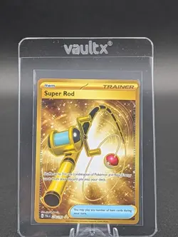 Super Rod 276/193 - Pokemon GOLD HYPER RARE Full Art Item - PALDEA EVOLVED - NM - Image 1