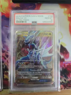 2018 POKEMON SUN & MOON ULTRA PRISM #100 DIALGA GX PSA 10 - Image 1