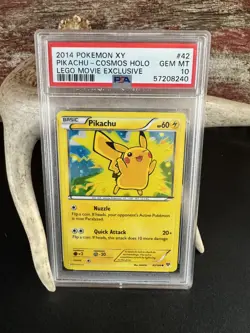 2014 PIKACHU 42 POKEMON XY COSMOS HOLO LEGO MOVIE EXCLUSIVE PROMO PSA 10 POP 130 - Image 1