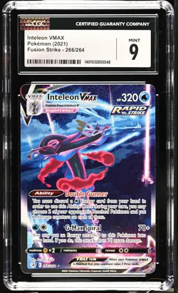Inteleon Vmax 266/264 Secret Rare Holo Fusion Strike Pokemon CGC 9 Mint - Image 1