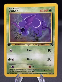 Pokemon TCG Zubat Team Rocket 70/82 1st Edition Common Vintage WOTC MP - Image 1