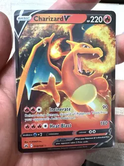 Pokemon TCG Charizard v Crown Zenith Full Art Ultra Rare Holo Card 018/159 - Image 1