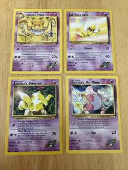 4 Gym Heroes Sabrina’s Pokemon Card Lot LP-MP - Image 1