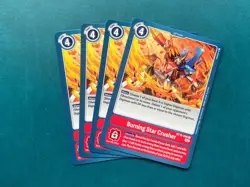 Burning Star Crusher BT10-096 Playset Xros Encounter Digimon Card Game x4 - Image 1
