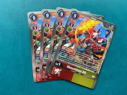 Shoutmon BT10-009 Playset Xros Encounter Digimon Card Game x4 - Image 1