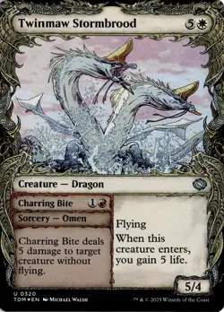 Twinmaw Stormbrood (Showcase) FOIL 320 TDM Tarkir: Dragonstorm NM - Image 1