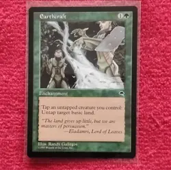 Magic: The Gathering Earthcraft Tempest Enchantment Green Rare Gallegos 1997 En. - Image 1