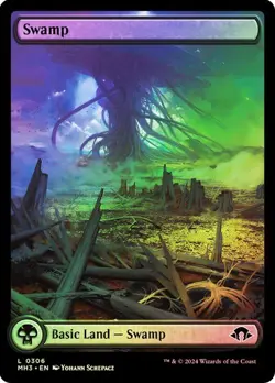 2x Foil Modern Horizons 3 Full Art Swamp, Full Art Lands, Full Art Swamp, 306 - Image 1
