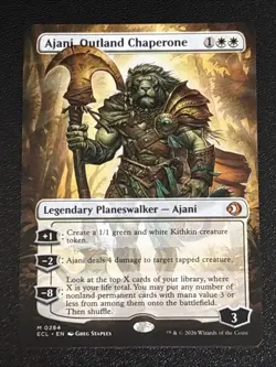 MTG Lorwyn Eclipsed Ajani, Outland Chaperone Borderless 0284 NM Mythic - Image 1