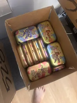 Pokemon 151, BBWF and prismatic Mini Tins Empty Lot of 48 w contents. No Packs. - Image 1