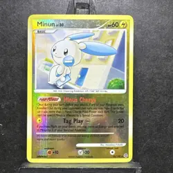 Minun Reverse Foil Pokemon Diamond & Pearl Secret Wonders #32 2007 MP - Image 1