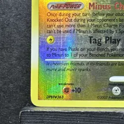 Minun Reverse Foil Pokemon Diamond & Pearl Secret Wonders #32 2007 MP - Image 5