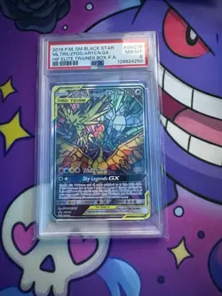 2019 POKEMON SM BLACK STAR PROMO FULL ART/MOLTRES & ZAPDOS & ARTICUNO GX PSA 8 - Image 1