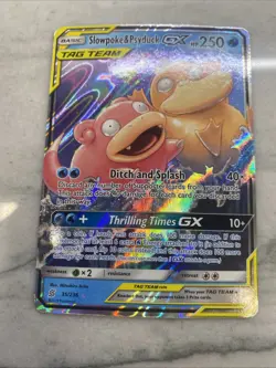 Pokemon Sun and Moon Unified Minds Slowpoke Psyduck GX Tag Team 35/236 - Image 3