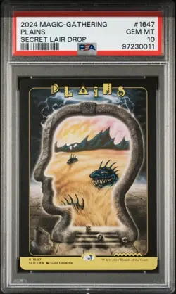 MTG PSA 10 Brain Dead Lands Plains #1647 Basic Secret Lair Drop Lindsten NonFoil - Image 2
