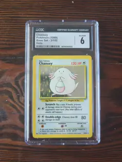 CGC 6 ⭐Chansey⭐ 1999 Base Set - Unlimited 3/102 Holo Rare Pokemon Card - Image 1