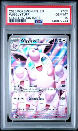PSA 10 WIGGLYTUFF #105 ILLUSTRATION RARE 2025 POKEMON PFL EN PHANTASMAL FLAMES - Image 1