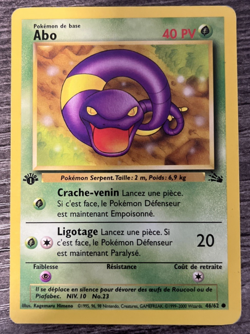 Pokemon Fossil French Edition 1 Abo / Ekans 46/62 Common HP, US Shipper - Image 1