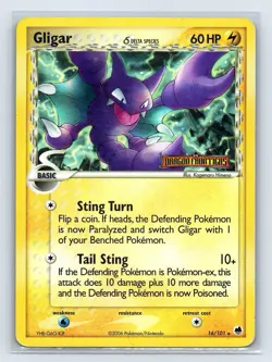 2006 Pokemon EX Dragon Frontiers Gligar-Reverse Foil #16/101 STAMPED - Image 1