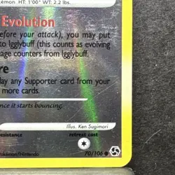 2008 Pokemon Diamond & Pearl Great Encounters Igglybuff Reverse Holo #70/106 MP - Image 4