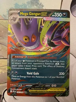 Pokemon TCG Mega Gengar Ex 056/094 Double Rare Phantasmal Flames PFL NM - Image 1