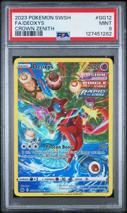 2023 POKEMON SWORD & SHIELD CROWN ZENITH #GG12 FULL ART/DEOXYS PSA 9 - Image 1