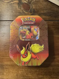 Pokemon TCG: Elemental Power Tin Flareon GX + 4 Packs (Sun & Moon) SEALED - Image 1