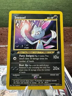 Sneasel - 25/111 - Pokemon Neo Genesis 1st Edition Rare Card WOTC LP - Image 1
