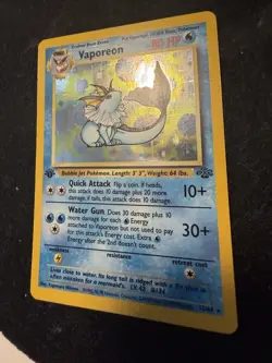Pokemon TCG Vaporeon 1st Edition Holo Card 12/64 Jungle NM-/LP+ - Image 3