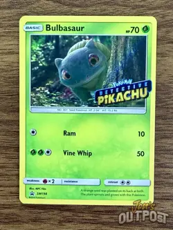 Pokemon Card Bulbasaur Detective Pikachu Stamp SM198 Promo Holo - US Seller - Image 1