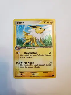 Pokemon TCG Jolteon 3/17 Rare Holo Pop Series 3 Promo Card Played Condition - Image 1