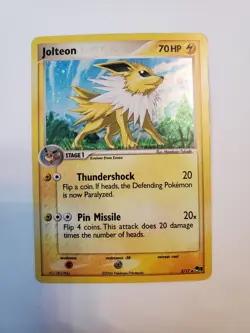 Pokemon TCG Jolteon 3/17 Rare Holo Pop Series 3 Promo Card Played Condition - Image 2