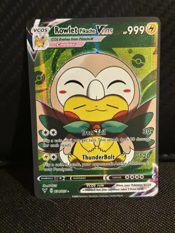 Pokemon TCG Rowlet Pikachu Vcos Card Fan Art Cosplay Pikachu - Image 1