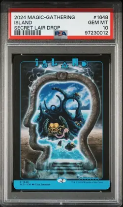 MTG PSA 10 Brain Dead Lands Island #1648 Basic Secret Lair Drop Lindsten NonFoil - Image 2