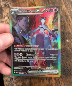 Pokemon Team Rocket's Mewtwo ex 231/182 Sv10 Destined Rivals Holo EX Full Art - Image 3