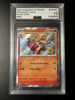 Pokemon Crocalor 080 Sv: Scarlet & Violet Black Star Promo Card AGS Gem 10 - Image 1