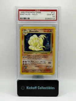 Pokemon Ninetales Base Set Unlimited Holo Rare #12 PSA 10 Gem Mint - Image 1
