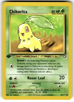 Pokemon TCG Neo Genesis (1st Edition) #54/111 Chikorita LP+ - Image 1