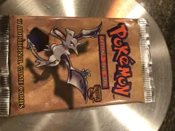 Pokemon Red Logo Fossil Booster Pack Art Set 1999-2000 Made in Australia 21g - Image 2