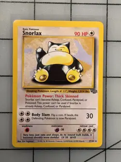 Pokemon TCG Snorlax 27/64 Jungle Unlimited Non-Holo Rare 1999 LP - Image 1
